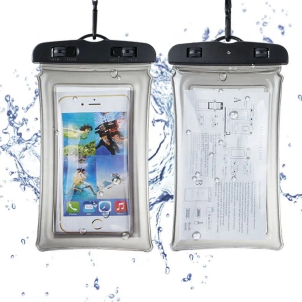 Mobile Phone Dry Bag Touch Screen Pouch, Transparent Floating Waterproof ~Black